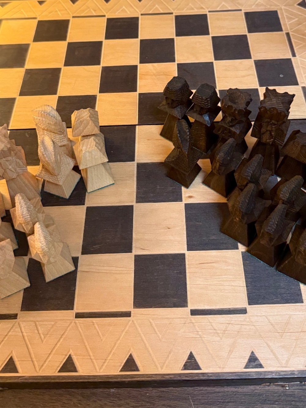 Chess set, handcarved, Poland